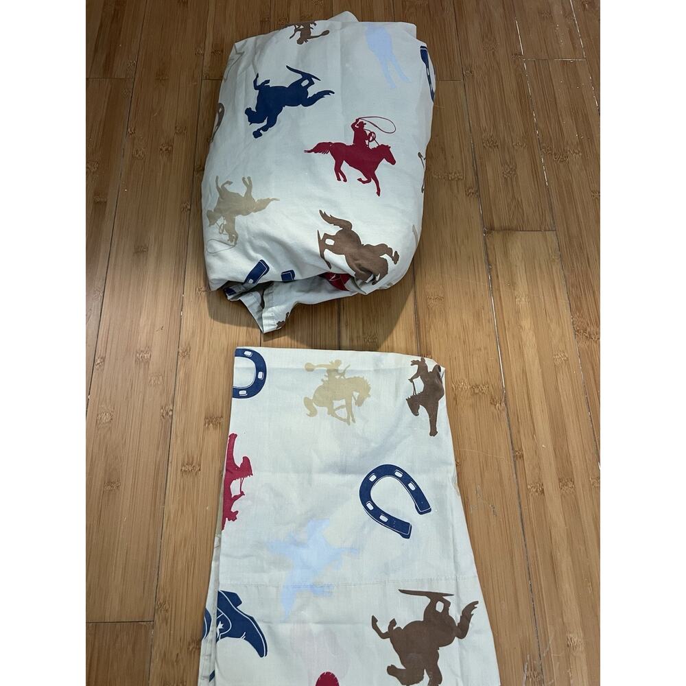 DYR Do Your Room Twin XL Size Sheet Set Western Cowboy Sheriff Boots Hat Horse